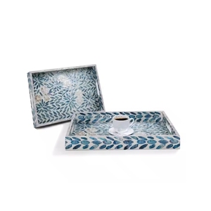 Boîte à mouchoirs en nacre personnalisée et plateaux de service d'affichage décoratif pour restaurant et hôtel - Product Image 4