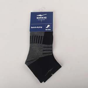 Chaussettes de sport longues noires pour hommes ERKE, style sportif, personnalisables, antibactériennes, imprimé jacquard, résistantes à la transpiration, modèle 11325212040-003 - Product Image 2