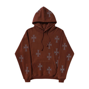 Sweats à capuche strass à séchage rapide sur mesure pour automne usage extérieur 100% coton fermeture éclair respirant en nouveau stock - Product Image 1