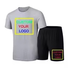 Conjunto de pantalones cortos de sublimación hechos a medida unisex, pantalones cortos transpirables de verano con patrón sólido, conjuntos de camisa para hombre, conjunto de pantalones cortos de sublimación - Product Image 3