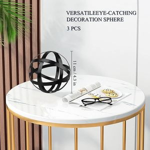 Boule décorative de bande métallique de sphère modeste pour le décor à la maison de table basse pour la cuisine de chambre à coucher de salon - Product Image 4