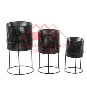 Maceta de metal para decoraciones del hogar, maceta de metal antigua negra de lujo moderna para interiores y exteriores con soportes, superventas - Product Image 6