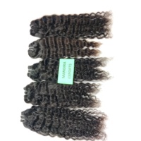 Venta al por mayor 100% Color Natural Raw Extensiones de Cabello Humano Indio Paquetes Rizados para Mujeres Negras Estilos de Cabello Humano