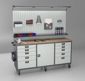 Professional Automotive <b>Tool</b> <b>Cabinet</b> Workstation Modular Design Durable <b>Storage</b> Workbench 10 Drawers Hanging Panel System OEM - Product Image 1