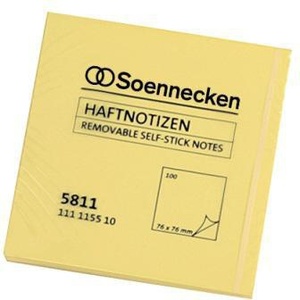 Soennecken 75 X 75 mm Blocs-notes adhésifs jaunes 100 feuilles - Product Image 1