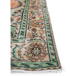 Tapis en laine noués à la main de grande taille, style vintage, motif médaillon rouge et orange, pour salon ou couloir - Pae-3315 - Product Image 4