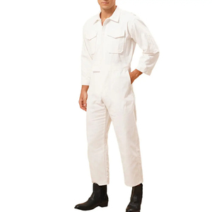 Overol de Trabajo para Hombre, Blanco, de Algodón, Transpirable, de Secado Rápido, a Prueba de Polvo, Uniforme para Trabajos de Construcción - Product Image 1
