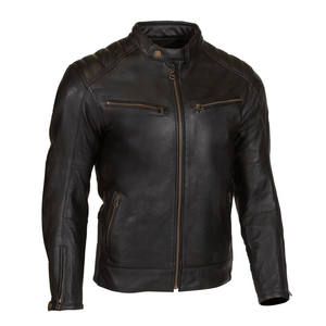 Veste de moto de course d'hiver en cuir marron noir la plus vendue pour homme avec protections en cuir véritable coupe-vent et respirant - Product Image 5