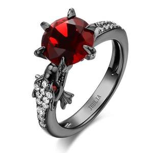 Bague Dragon Jeulia Moderne en Argent Sterling Plaqué Or Rose avec Pierre Précieuse Ronde - Product Image 2