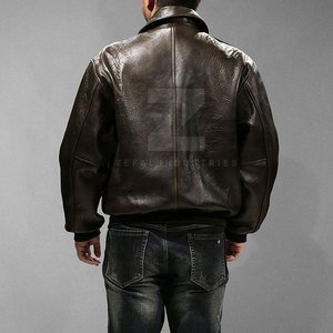 Vêtement de mode en gros, veste bomber en cuir pour homme, logo personnalisé sur le devant, col montant, imperméable, écologique, veste d'hiver - Product Image 3