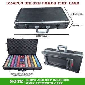 Estuche de Aluminio Negro para Fichas de Póker, Personalizable con Logotipo, Sin Pedido Mínimo, 1000 Unidades, 73x41x13cm, Ecológico, para <span class=keywords><strong>Casino</strong></span> - Product Image 1