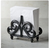 Porte-serviettes en métal design, en acier inoxydable, finition noire, style américain, multifonctionnel, marque Chaman India, pour la salle à manger à domicile