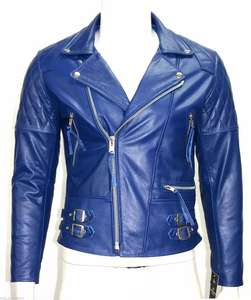 แจ็กเก็ตหนังเดนิมสไตล์วินเทจสำหรับผู้ชาย - Product Image 2