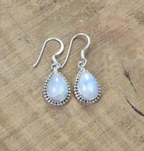 Pendientes colgantes de piedra lunar de Fuego Azul para mujer, joyería de moda, regalo perfecto para amantes, sólida plata de ley 925 - Product Image 2