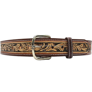 Ceintures occidentales en cuir usinées à la main en cuir de vache pour hommes et femmes Ceintures florales unisexes faites à la main de style occidental - Product Image 4