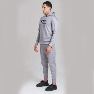 Ensemble de survêtements d'hiver en polaire épaisse gris clair pour hommes les plus exigeants Sweat à capuche pour hommes avec pantalon de jogging Ensemble de survêtement - Product Image 2