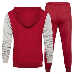Ensembles de survêtement à fermeture éclair 100% coton pour hommes sur mesure OEM Nouveau design Pantalon évasé à capuche Logo Plus Size Couleurs personnalisées Respirant - Product Image 3