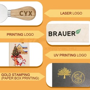 Ensemble de 4 couteaux à fromage japonais faits à la main avec manche en bois à bas prix en acier inoxydable Chef de chasse Damas Lame de bambou affûtée - Product Image 2