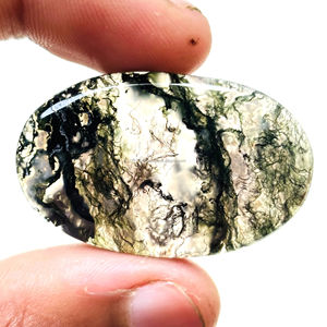 Collier pendentif en agate mousse polie de qualité supérieure, cabochon naturel, accessoires de bijoux, cadeau pour elle - Product Image 4