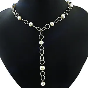 Collar en Y Chapado en Oro para Mujer, Cadena de Joyería con Cuentas de Moda - Product Image 2