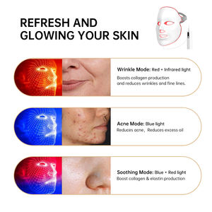 Mặt nạ đèn LED trị liệu ánh sáng photon đỏ xanh vàng hồng ngoại, sử dụng tại nhà, chống mụn, chống lão hóa, chăm sóc da chuyên nghiệp, tùy chỉnh - Product Image 3