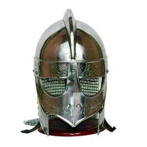 Handcrafted Antique-style Steel and Brass Medieval Helmet Battle-ready Perfect for Home Decor and armor Collections. - Product Image 2