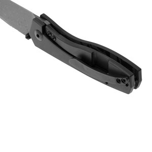 Cuchillo de bolsillo plegable de acero damasco forjado a mano Funda de cuero OEM personalizada con bloqueo interior cuchillo de camping hecho a mano - Product Image 3