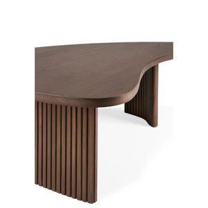 Table basse Boomerang en teck massif, mobilier de salon moderne de haute qualité, rangement, couleur personnalisée pour une utilisation en intérieur - Product Image 3
