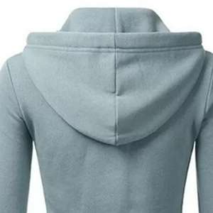 Sweat-shirt à capuche zippé pour homme, décontracté, uni, avec poche, 100% coton, hiver, logo personnalisé - Product Image 4