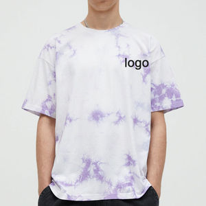 100% coton T-shirt pour hommes coupe ample imprimé vente chaude cravate teinture impression t-shirts séchage rapide respirant hommes à manches courtes 2025 - Product Image 3