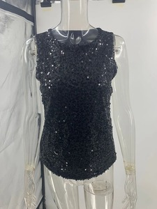 <b>Women</b> Sleeveless Sequined Nightclub <b>Vest</b>, Tanks & Camis,<b>Women</b> Sexy Tank Top,<b>White</b> Tops For <b>Women</b>,2000s Clothes Y2k For <b>Women</b> - Product Image 4