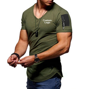 Tela al por mayor O cuello camiseta entrenamiento diseño personalizado camiseta deporte seco Fitness desgaste hombres camiseta transpirable - Product Image 6