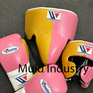 Guantes de Boxeo Rosa y Amarillo, Protector de Cabeza y Protector Inguinal, Equipo de Entrenamiento y Sparring Premium, Kit de Boxeo Profesional para Golpes y Patadas - Product Image 6