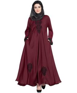 Abaya de couleur grise de style pakistanais, tissu en soie de qualité supérieure, vêtements musulmans sur mesure multicolores, à vendre - Product Image 5