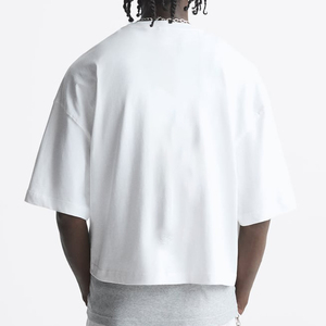 T-shirt surdimensionné pour hommes de qualité supérieure nouveau Style recadrée longueur boîte Fit 100% coton 260gsm tricoté en gros DTG T-shirts pour hommes - Product Image 2