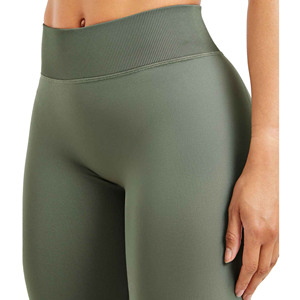 Women's Mid-Waisted Yoga Leggings Spandex/Nylon Custom Logo Scrunch Butt Seamless Design Elastic Waist Casual Quick Dry Solid - Product Image 4