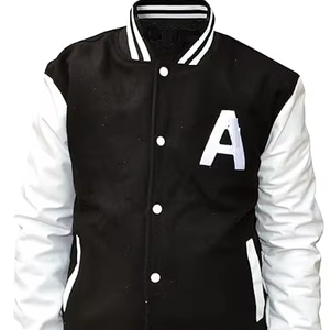 Vestes universitaires pour hommes, veste de baseball, veste universitaire pour hommes, mélange de laine, manches en cuir, hommes et femmes - Product Image 1