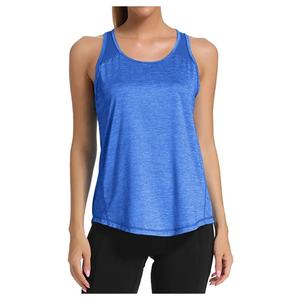 Nouvelle vente en gros de couleur unie, maille, couture plissée, design haute élasticité, sport, séchage rapide, respirant, jogging, débardeur pour femmes - Product Image 4