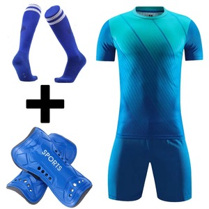 ชุดเสื้อเจอร์ซีย์ฟุตบอลชายใหม่2024ชุดเสื้อและชุดวอร์มสำหรับเด็กชุดกีฬาแบบไม่มีลวดลายสำหรับทีม - Product Image 3