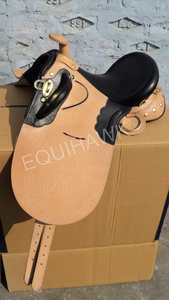 Sillín de cuero australiano de alta calidad inteligente resistente con asiento de cuero suave circunferencia de cuerno a juego y estribo en stock - Product Image 3