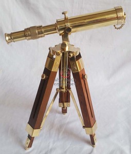 กล้องโทรทรรศน์แบบตั้งโต๊ะสำหรับตกแต่งทำจากทองเหลือง, กล้องโทรทรรศน์แบบสะท้อนแสงทำจากทองเหลืองทำจากหนังทะเล - Product Image 5