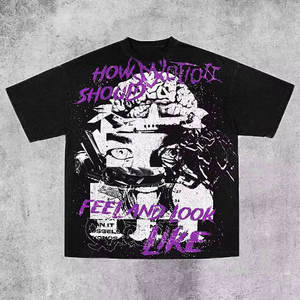 T-shirt coupe Boxy à manches courtes simple et personnalisé T-shirt coupe Boxy à impression personnalisée en coton lourd - Product Image 5