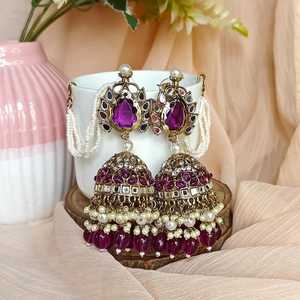 Ensemble de boucles d'oreilles manchette ethniques traditionnelles haut de gamme en alliage plaqué or pour femmes, finition antique polie miroir, cadeau - Product Image 3