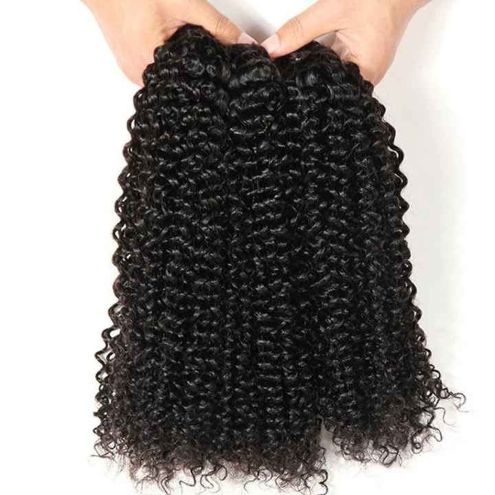 Top-Quality Virgin Cambodian Curls  Natural Hair Weft Ponytails for Stylish Extensions