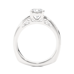 1.27CT Brilliant Cut Lab Grown Diamond Solitaire Ring Bijoux en or blanc à la mode avec Channel Set Band Fournisseur direct - Product Image 6