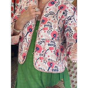 Chaqueta Acolchada de Algodón con Estampado Floral para Mujer, Estilo Rajasthani, con Mangas Largas, para Picnic en el Jardín y Aventuras al Aire Libre - Product Image 3