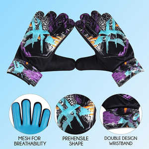 Professional Latex Waterproof Breathable Soccer Goalkeeper <b>Gloves</b> Adjustable Wrist Strap Full Finger Protection <b>Lace</b> Closure - Product Image 3