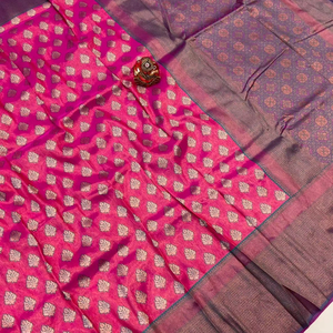 Sari de borde tejido Zari de seda de algodón de último diseñador por Fab Zone - Product Image 1