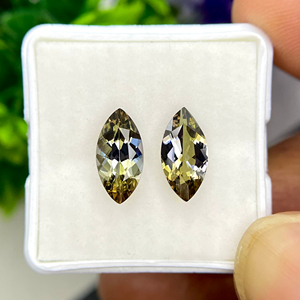 คู่อัญมณี Tanzanite สองสีและสีเหลือง zoisite Loupe รูปทรงมาร์กีธรรมชาติสำหรับทำเครื่องประดับอัญมณีหลวม - Product Image 1