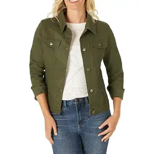 Оптовая продажа на заказ Новые повседневные джинсовые куртки короткий топ укороченные джинсы куртка для женщин 2023